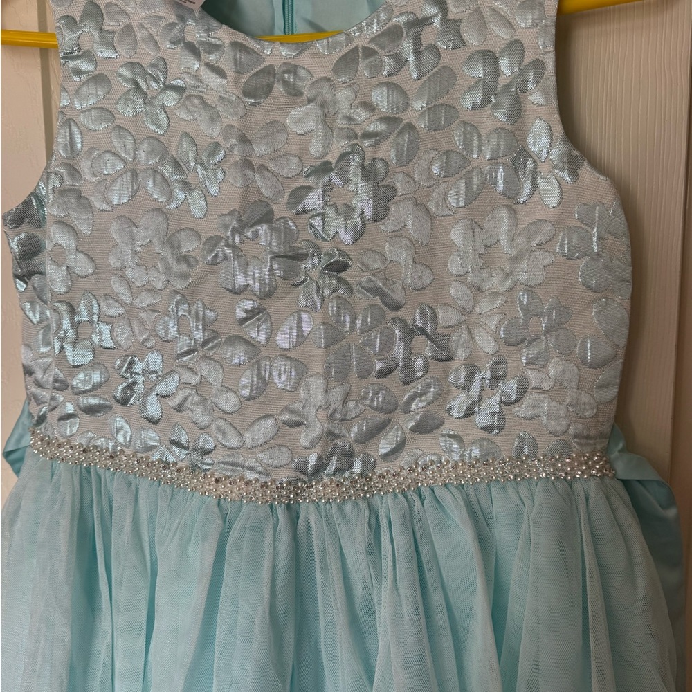 Bonnie Jean Light Blue Floral Dress - Picture 3 of 8